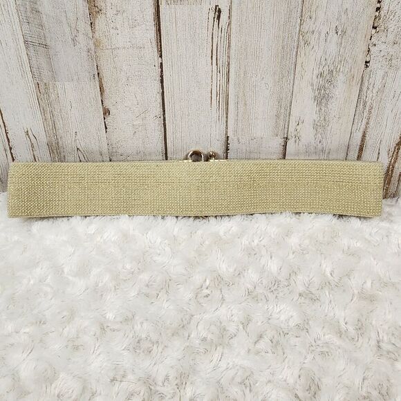 Kohl's Gold Tooled Wide Stretch Belt Size S/M - Picture 7 of 9